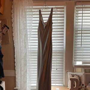 Lauren Ralph Lauren Brown Sleeveless V-neck Gown